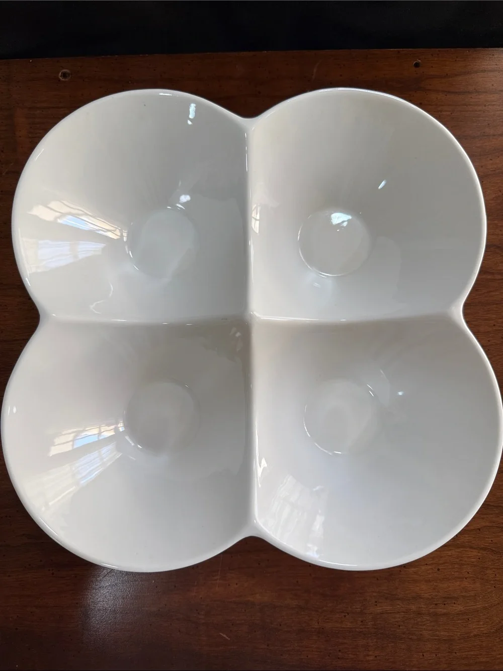CORDON BLEU White 4-Compartment Serving Dish - Microwave Oven dishwasher safe